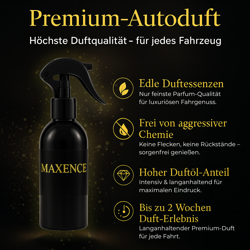 Fresh Ignition Duftspray auf Sitz angewendet – langanhaltender Autoduft