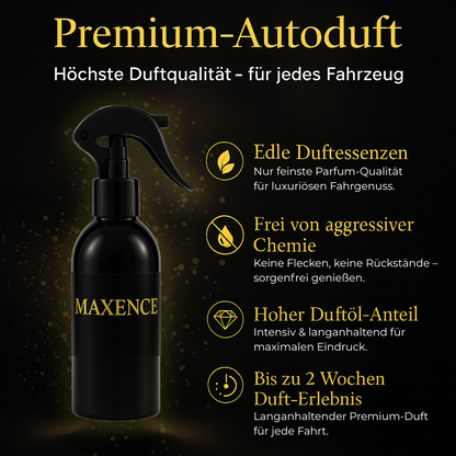 Fresh Ignition Duftspray auf Sitz angewendet – langanhaltender Autoduft